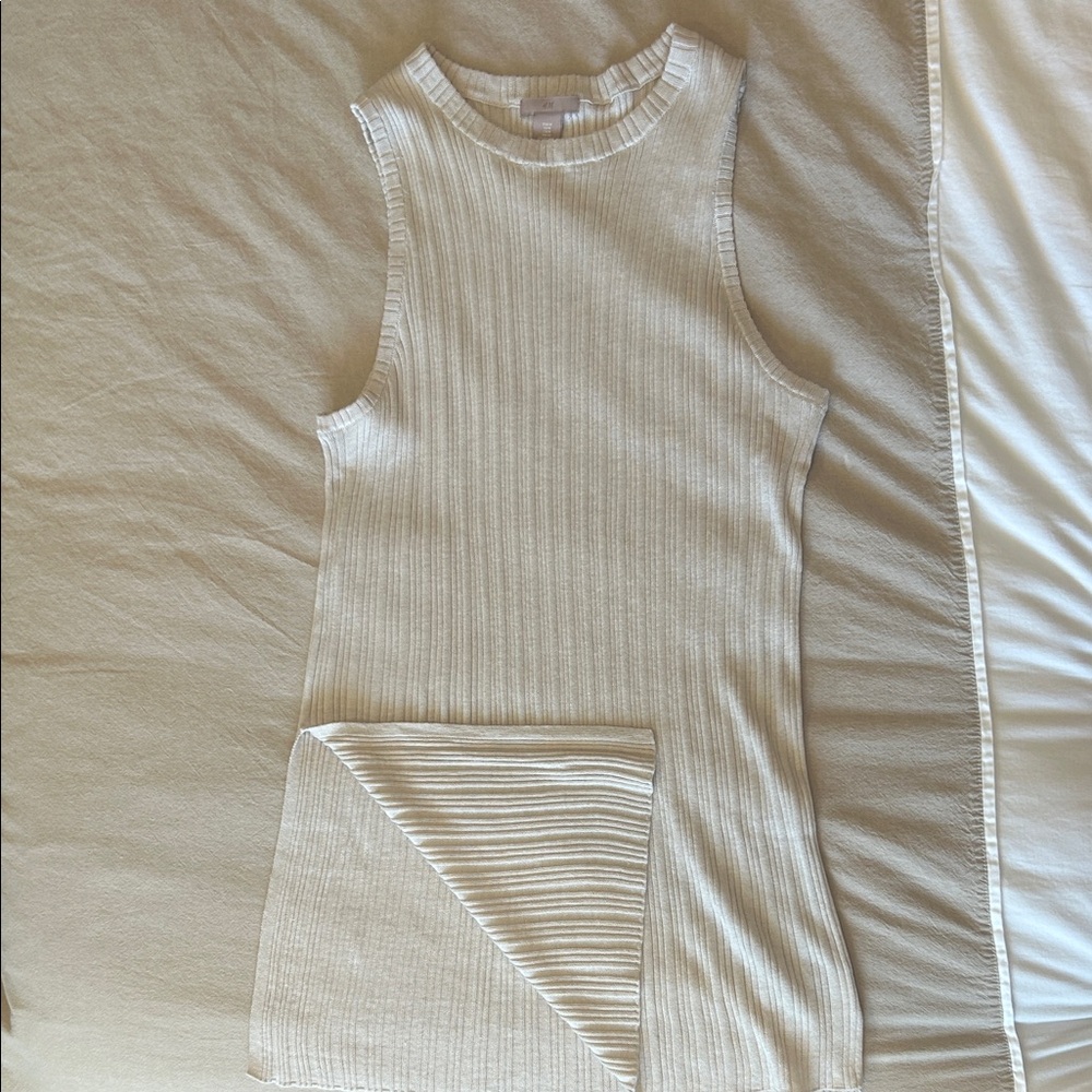 H&M Cream Ribbed Tank Top
